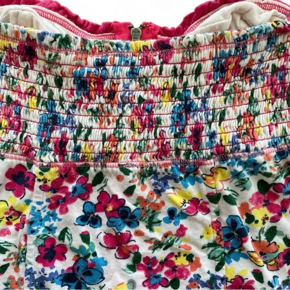 Hollister Floral Zip Up Bustier Tube Top - Pink and Yellow - Size xs - Picture 7 of 8